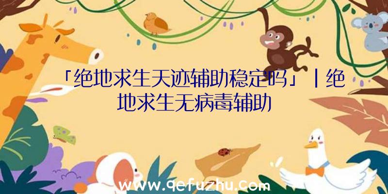「绝地求生天迹辅助稳定吗」|绝地求生无病毒辅助